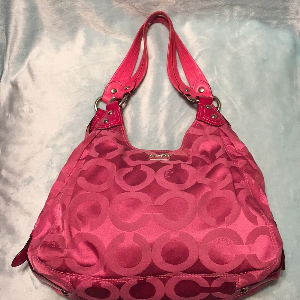 Pink Coach hobo bag